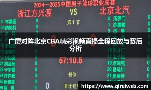 广厦对阵北京CBA精彩视频直播全程回放与赛后分析